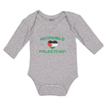 Long Sleeve Bodysuit Baby The Adorable Palestinian Flag on Heart Symbol Cotton