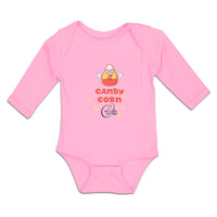 Long Sleeve Bodysuit Baby Candy Corn Cutie with Smiling Face and Stars Cotton - Cute Rascals