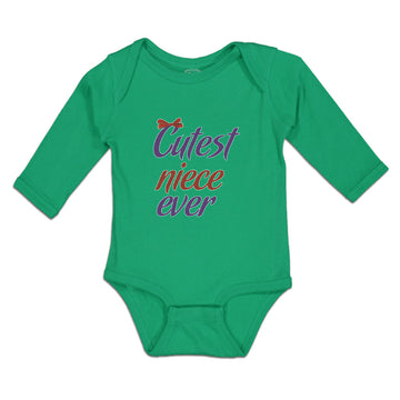 Long Sleeve Bodysuit Baby Cutest Niece Ever with Red Bow Boy & Girl Clothes