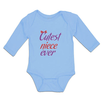 Long Sleeve Bodysuit Baby Cutest Niece Ever with Red Bow Boy & Girl Clothes