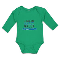 Long Sleeve Bodysuit Baby I Love My Crazy Greek Family Boy & Girl Clothes Cotton