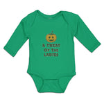 Long Sleeve Bodysuit Baby A Treat of The Ladies An Halloween Punpkin Face Cotton - Cute Rascals