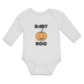 Long Sleeve Bodysuit Baby Baby Boo Halloween Pumpkin Smile Boy & Girl Clothes