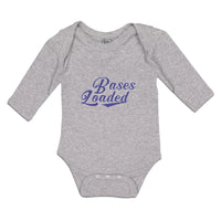 Long Sleeve Bodysuit Baby Bases Loaded Baseball Indoor Sport Gameplay Cotton - Cute Rascals