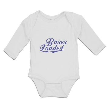 Long Sleeve Bodysuit Baby Bases Loaded Baseball Indoor Sport Gameplay Cotton