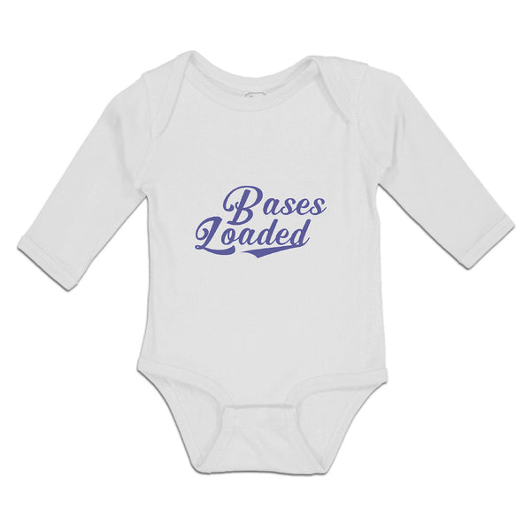 Long Sleeve Bodysuit Baby Bases Loaded Baseball Indoor Sport Gameplay Cotton - Cute Rascals