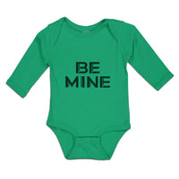 Long Sleeve Bodysuit Baby Be Mine Unique Letters for Valentine's Cotton - Cute Rascals