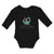 Long Sleeve Bodysuit Baby Sitting Cute Baby Brontosaurus Dinosaur Cotton
