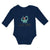 Long Sleeve Bodysuit Baby Sitting Cute Baby Brontosaurus Dinosaur Cotton