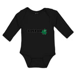 Long Sleeve Bodysuit Baby Grunge Clover Shamrock Leaf St. Patricks Cotton - Cute Rascals
