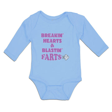 Long Sleeve Bodysuit Baby Breakin Hearts & Blastin Farts Blowing Wind Cotton