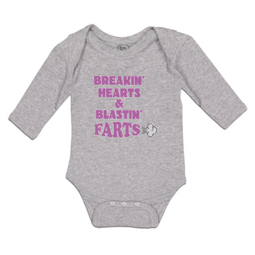 Long Sleeve Bodysuit Baby Breakin Hearts & Blastin Farts Blowing Wind Cotton