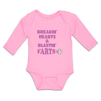 Long Sleeve Bodysuit Baby Breakin Hearts & Blastin Farts Blowing Wind Cotton - Cute Rascals