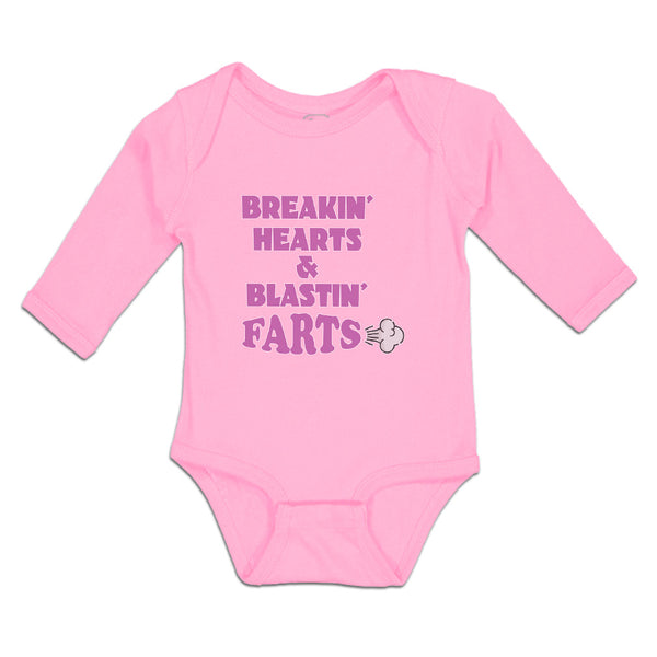 Long Sleeve Bodysuit Baby Breakin Hearts & Blastin Farts Blowing Wind Cotton - Cute Rascals