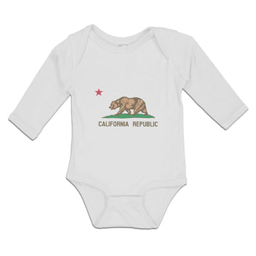 Long Sleeve Bodysuit Baby Flag of California Republic State of United States