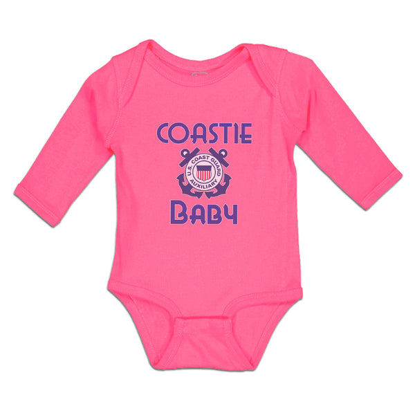 Long Sleeve Bodysuit Baby Coast Guard Auxiliary Coastie Baby Flag Cotton - Cute Rascals