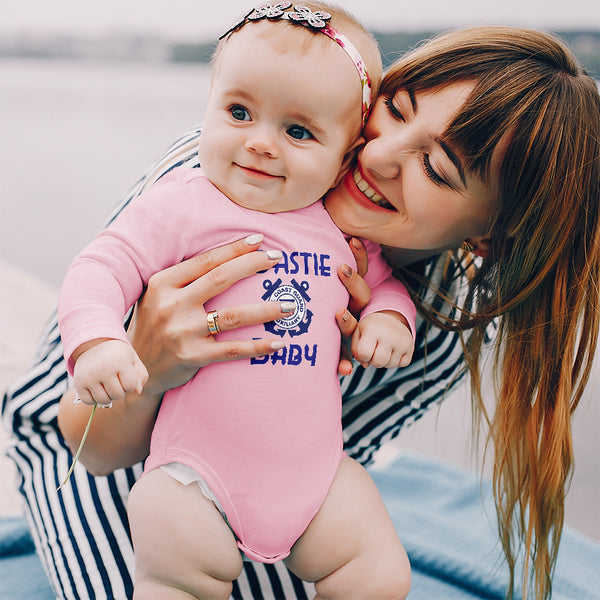 Long Sleeve Bodysuit Baby Coast Guard Auxiliary Coastie Baby Flag Cotton - Cute Rascals