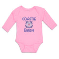 Long Sleeve Bodysuit Baby Coast Guard Auxiliary Coastie Baby Flag Cotton