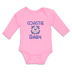 Long Sleeve Bodysuit Baby Coast Guard Auxiliary Coastie Baby Flag Cotton - Cute Rascals