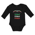 Long Sleeve Bodysuit Baby Come on Italy Sport Soccer Ball Flag of Italy Cotton