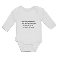 Long Sleeve Bodysuit Baby Costa Rica American Flag Usa Boy & Girl Clothes Cotton - Cute Rascals