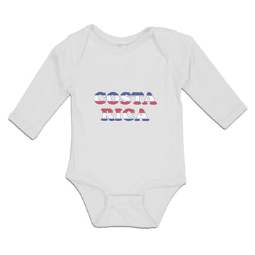 Long Sleeve Bodysuit Baby Costa Rica American Flag Usa Boy & Girl Clothes Cotton