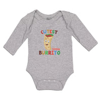 Long Sleeve Bodysuit Baby Cutest Little Burrito in Mexican Fast Food Roll Cotton - Cute Rascals