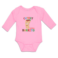 Long Sleeve Bodysuit Baby Cutest Little Burrito in Mexican Fast Food Roll Cotton - Cute Rascals