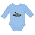 Long Sleeve Bodysuit Baby Gobble til You Wobble with Silhouette Hat Cotton