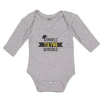 Long Sleeve Bodysuit Baby Gobble til You Wobble with Silhouette Hat Cotton - Cute Rascals