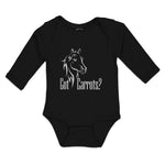 Long Sleeve Bodysuit Baby Pony Got An Carrots Funny Horse Animal Head Cotton