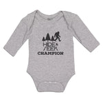 Long Sleeve Bodysuit Baby Hide & Seek Champion An Silhouette Bigfoot and Trees - Cute Rascals