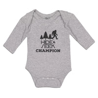 Long Sleeve Bodysuit Baby Hide & Seek Champion An Silhouette Bigfoot and Trees - Cute Rascals