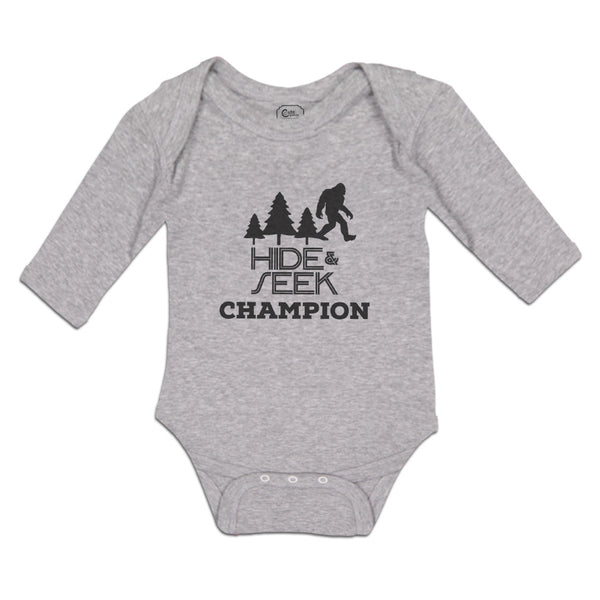 Long Sleeve Bodysuit Baby Hide & Seek Champion An Silhouette Bigfoot and Trees - Cute Rascals