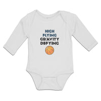 Long Sleeve Bodysuit Baby High Flying Gravity Defying Sport Baseball Ball Cotton - Cute Rascals
