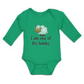 Long Sleeve Bodysuit Baby I Am 1 of His Lambs Bushy Fur for Livestock Cotton