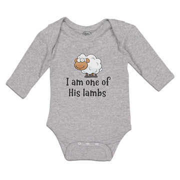 Long Sleeve Bodysuit Baby I Am 1 of His Lambs Bushy Fur for Livestock Cotton