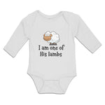 Long Sleeve Bodysuit Baby I Am 1 of His Lambs Bushy Fur for Livestock Cotton - Cute Rascals