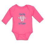 Long Sleeve Bodysuit Baby Keep Calm I Got My 1St Tooth! Smiling Cotton