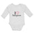 Long Sleeve Bodysuit Baby I Love Burpees with Red Heart Outline Cotton