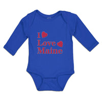 I Love Maine with Red Hearts