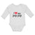 Long Sleeve Bodysuit Baby I Love My Pop Pop An Dad's Love with Red Heart Cotton