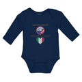 Long Sleeve Bodysuit Baby America Italian Parts Flag Bald Eagle Usa Cotton