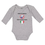 Long Sleeve Bodysuit Baby America Italian Parts Flag Bald Eagle Usa Cotton - Cute Rascals