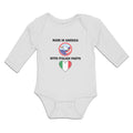 Long Sleeve Bodysuit Baby America Italian Parts Flag Bald Eagle Usa Cotton