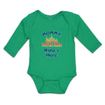 Long Sleeve Bodysuit Baby Mommy, You'Re Fired Nana's Here Burning Flame Cotton