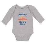 Long Sleeve Bodysuit Baby Mommy, You'Re Fired Nana's Here Burning Flame Cotton