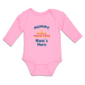 Long Sleeve Bodysuit Baby Mommy, You'Re Fired Nana's Here Burning Flame Cotton