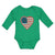 Long Sleeve Bodysuit Baby Heart American National Flag United States Cotton - Cute Rascals