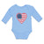 Long Sleeve Bodysuit Baby Heart American National Flag United States Cotton - Cute Rascals
